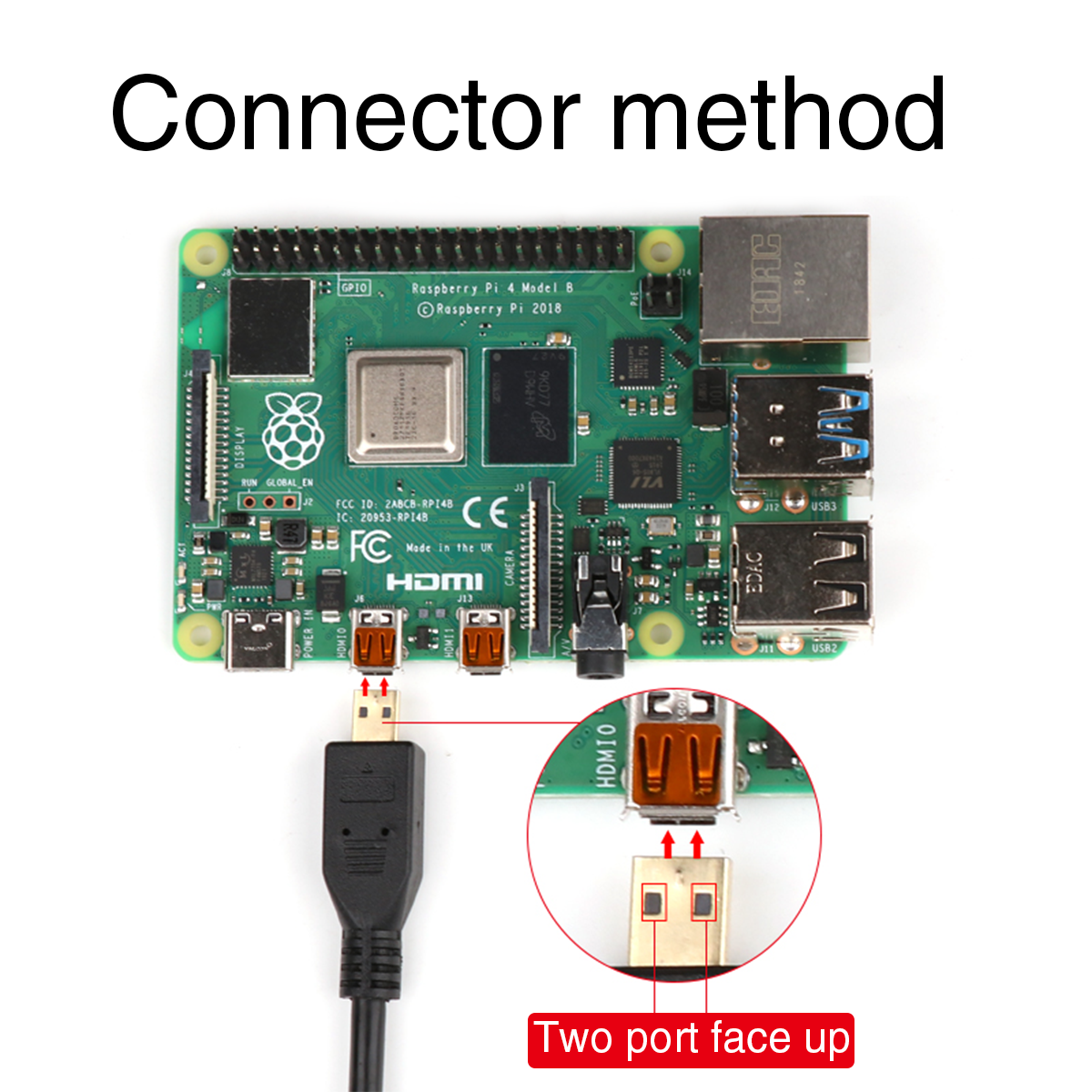 Micro-HDMI to HDMI Adapter Cable for Raspberry Pi 4B 1.5M 4K Data Transfer Display Connector Wire